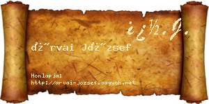 Árvai József névjegykártya
