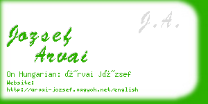 jozsef arvai business card